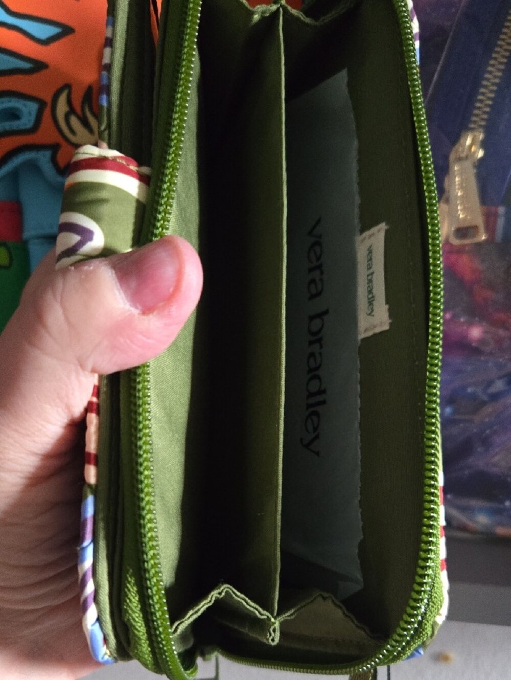 Vera Bradley Quilted Floral Wallet in Blue, Green, Orange, Cream - Picture 6 of 6